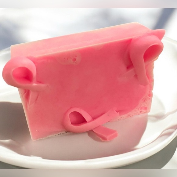 Cherry soap handmade breast cancer awareness 3x2in 6oz shea butter based - Picture 2 of 3
